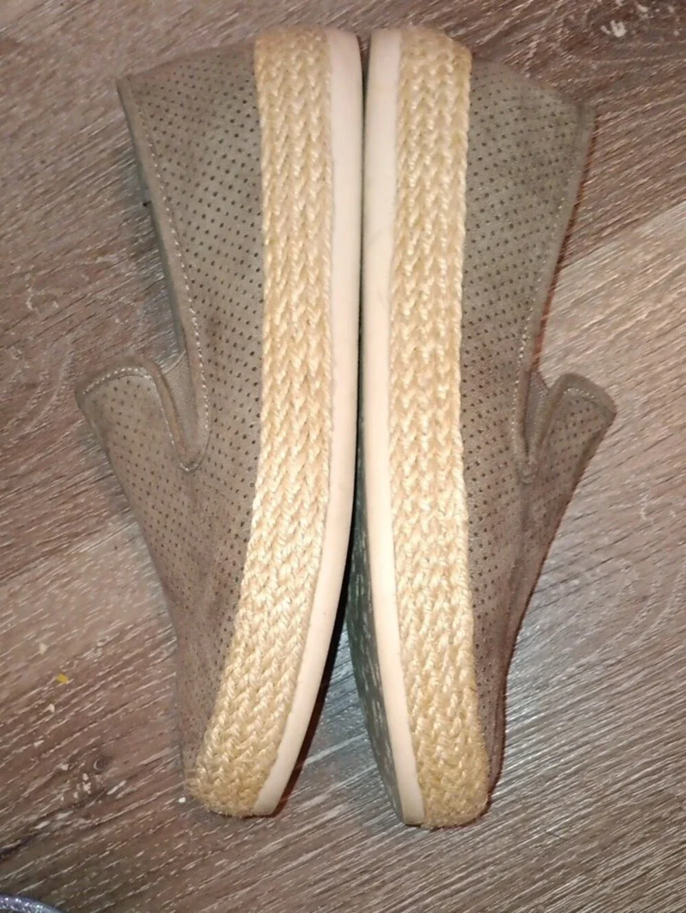 Esprit Brown Perforated Suede Slip-On Espadrilles